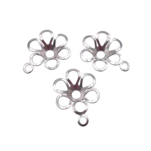 Coppette acciaio fiore con asola 12 mm pacco 10 pezzi