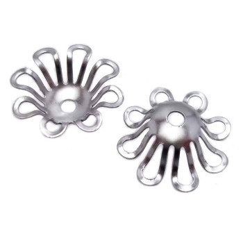 Coppette in acciaio 14 mm filigranata pacco 10  pezzi 