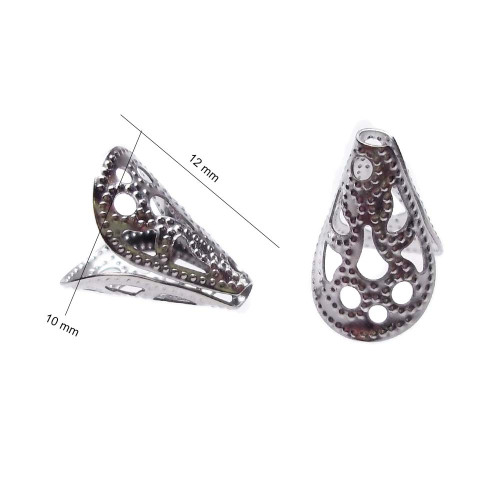 Coppette in acciaio decorate 12x10 mm pacco 4 pz