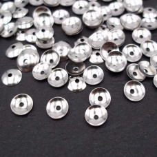 Coppette rodiate in metallo 8 mm pacco 200 pezzi.