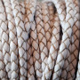 Cordino In pelle intrecciato bianco 3 mm 50 cm