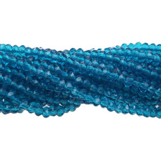 Cristalli rondella verde bottiglia 3x2 mm filo 39 cm
