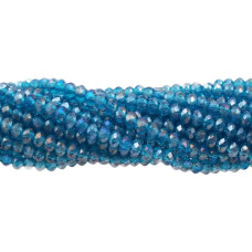 Cristalli rondella verde bottiglia A/B 3x2 mm filo 40 cm