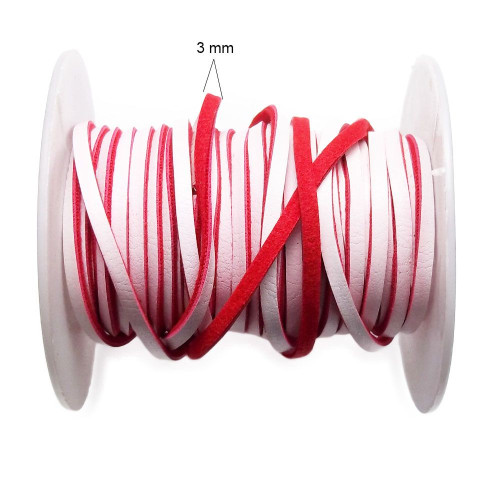 CORDINO DOUBLE FACE BIANCO E ROSSO PACCO 1 MT