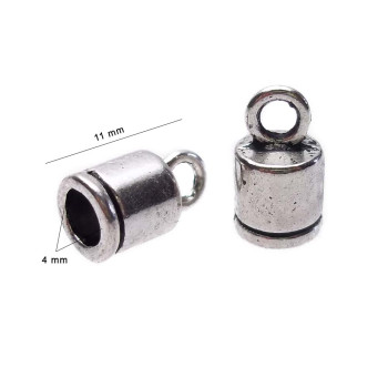 CAPOCORDA 11x6 MM IN ARGENTONE PACCO 5 PEZZI