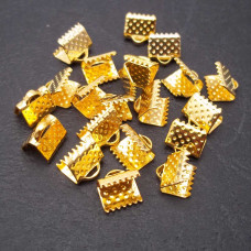 Finali dentati oro 8x6 mm pacco 10 pezzi 