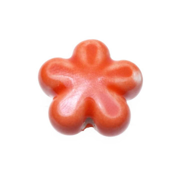 Perline flowers arancio 18 mm 1 pezzo