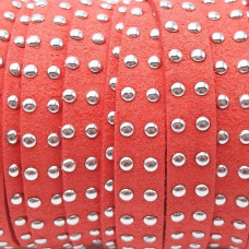 Laccetto in alcantara borchiato rosa antico 10 mm pacco 1 metro