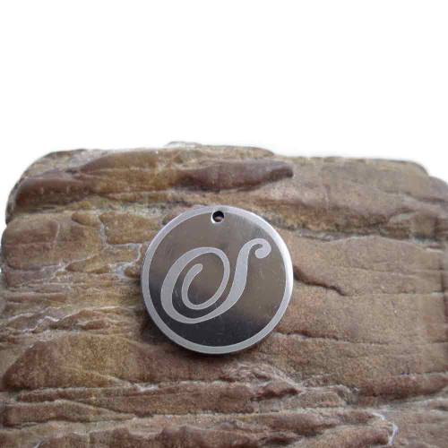 Charms lettera S tonda 18 mm 5 pezzi