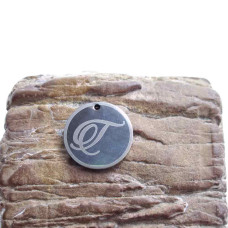 Charms lettera T tonda 18 mm 5 pezzi