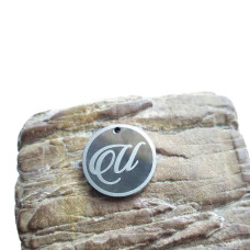 Charms lettera U tonda 18 mm 5 pezzi