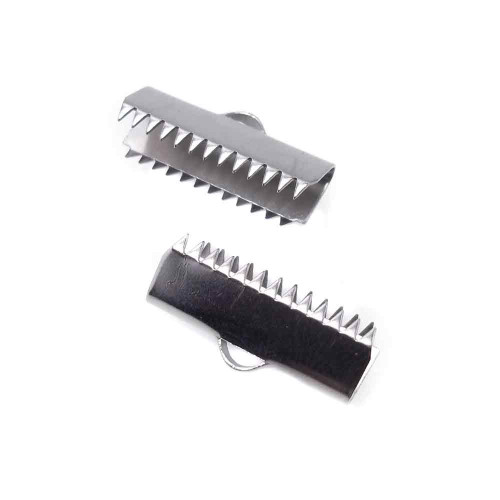 Finali in acciaio inox dentati 20x9 mm pacco 2 pz