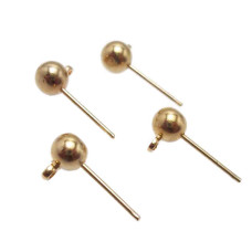 ORECCHINI A PERNO IN OTTONE ORO 5 MM PACCO DA 4 PZ ORECCHINI A PERNO IN OTTONE ORO 5 MM PACCO DA 4 PZ