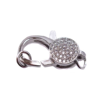 Moschettone in ottone rodiato con strass 25x15 mm 1 pz