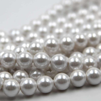 Perle di maiorca bianche lucido 8 mm filo 40 cm