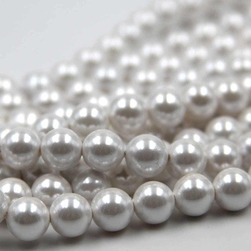 Perle di maiorca bianche lucido 8 mm filo 40 cm