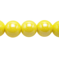 Perline in ceramica gialle 14 mm pacco 2 pz