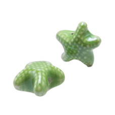 Perline in ceramica stella marina verde 19x10 mm pacco 1 pz