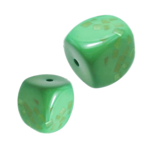 Pepita in resina verde 24x20 mm foro 3 mm pacco 1 pezzo
