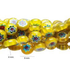 PERLINE TONDE PIATTE 9X4 MM FILO 40 CM