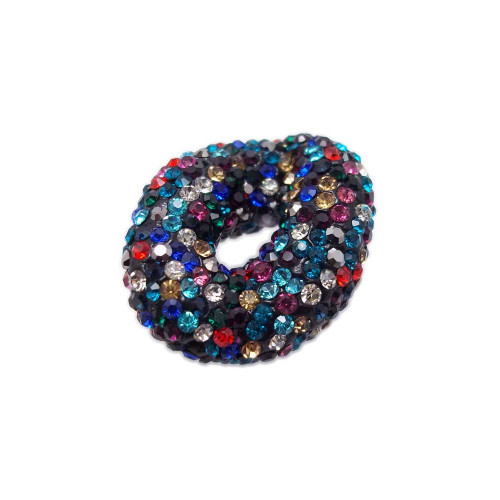 PERLINE PAVE' OVALE ONDULATA 27X22 MM 1 PZ