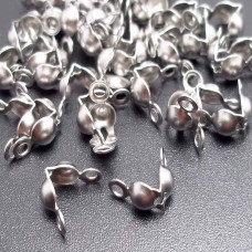 Copri nodo in acciaio7,5x3,8 mm foro interno 3.2 mm conf. 50 pz Copri nodo in acciaio7,5x3,8 mm foro interno 3.2 mm conf. 50 pz