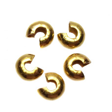 Copri schiaccini color oro 5 mm pacco 20 pz Copri schiaccini color oro 5 mm pacco 20 pz