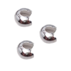 Copri schiaccini rodio 4  mm metallo pacco 20 pezzi