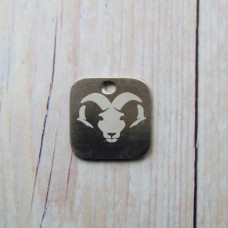 Charms con segno zodiacale inciso a laser Ariete 15 mm pacco da 1 pezzo 