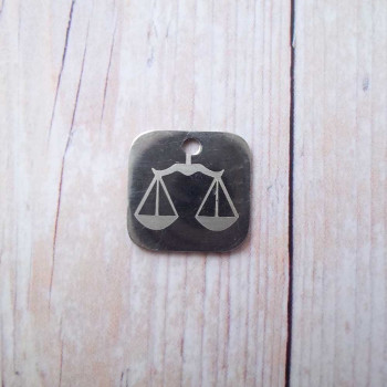 Charms con segno zodiacale inciso a laser Bilancia 15 mm pacco da 1 pezzo 