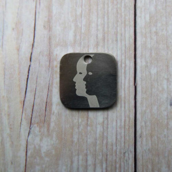 Charms con segno zodiacale inciso a laser gemelli 15 mm pacco da 1 pezzo 