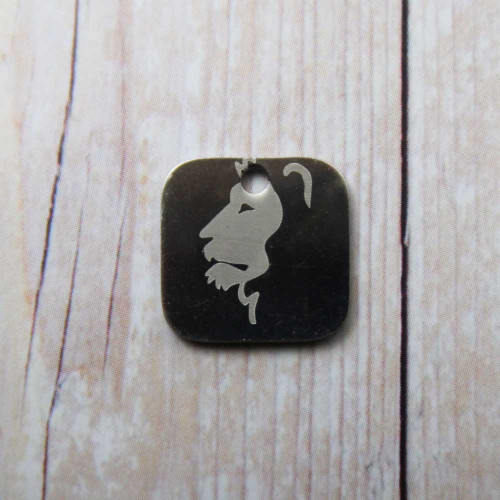 Charms con segno zodiacale inciso a laser leone 15 mm pacco da 1 pezzo 